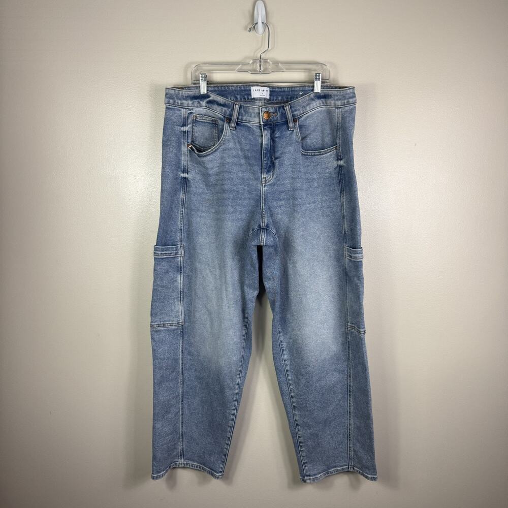 Lane Bryant Women’s Jeans Mid-Rise Relaxed Straight Cargo Size 18